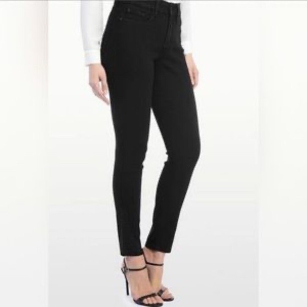 NYDJ Hollyn Black Super Skinny Sequin Detail Lift Tuck Technology Jeans Size 4